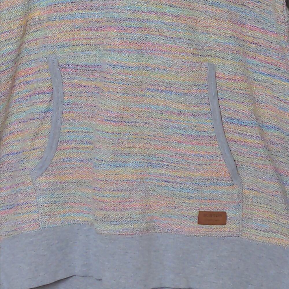 Burton Womens Hoodie Sweatshirt Blue Multicolor Rainbow Long Sleeve Drawstring M - Picture 4 of 11